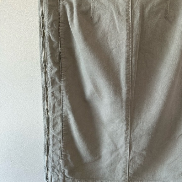 Philosophy by Alberta Ferretti Zipper Detail Denim Mini Skirt, Beige/Taupe, US 8 - Picture 5 of 11